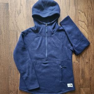 The North Face Women's Hooded Quarter Zip Blue Fleece